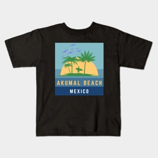 Akumal Beach Mexico Kids T-Shirt